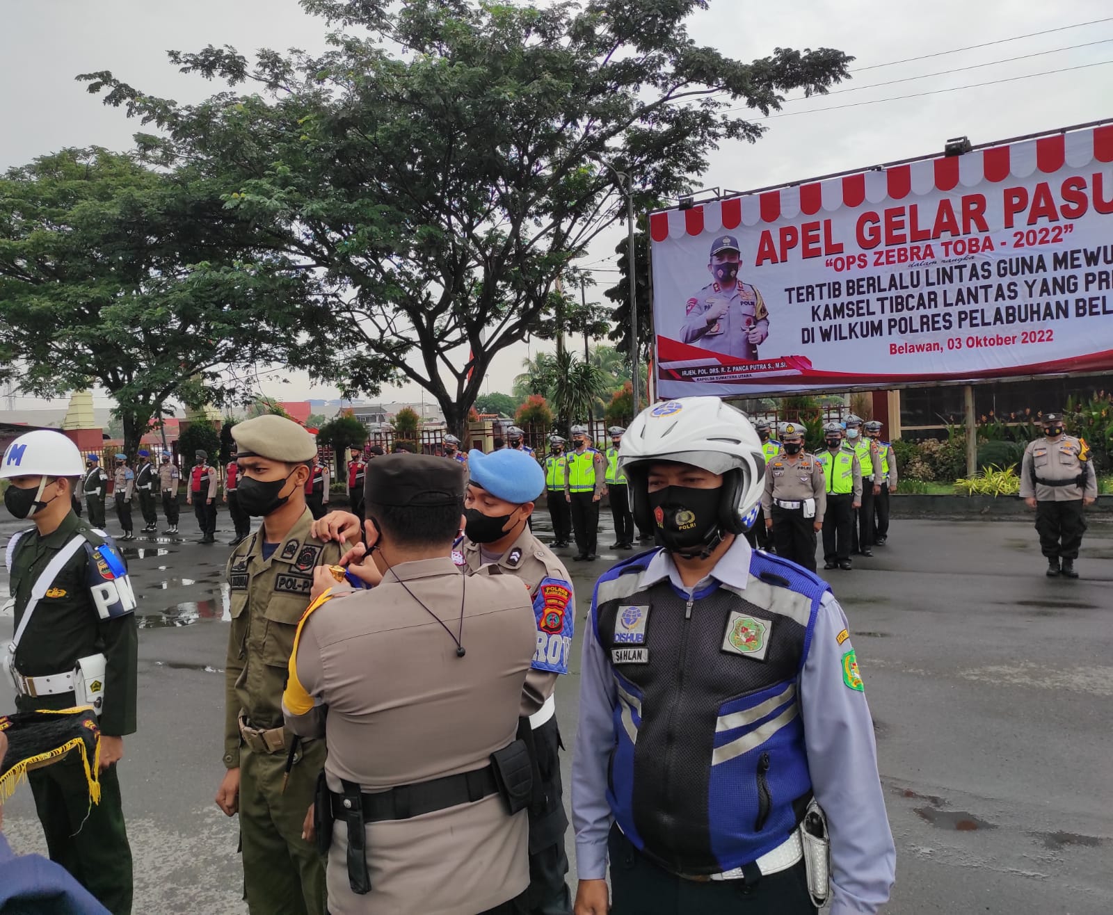 Satpol PP Kota Medan, Mengikuti Apel Gelar Pasukan "OPERASI ZEBRA TOBA 2022" di Polres Labuhan Belawan